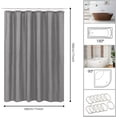 thumbnail image 2 of Cortina De Baño Tela, Cortina De Ducha con Ganchos, EVA PE Cortinas de Regadera Antimoho Impermeable Antibacteriano, Ojales De Metal, Duradero, para Duchas de Baño y Bañeras, 2 of 4