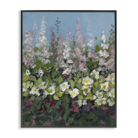 Stupell Industries Garden Glory Purple Flowers Floral & Botanical Painting Black Framed Art Print Wall Art, 11 x 14