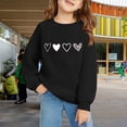 thumbnail image 3 of Comdrip Chandails de la Saint-Valentin pour Filles Chandails à Imprimé Graphique Cœur Manches Longues Chandail Col Rond Hauts Chandails Mignons pour Filles 10-12 Noir 150, 3 of 6
