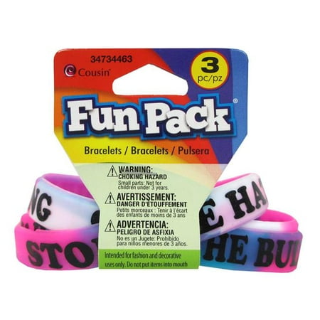 Cousin Fun Pack Anti Bully Bracelets B/W/P