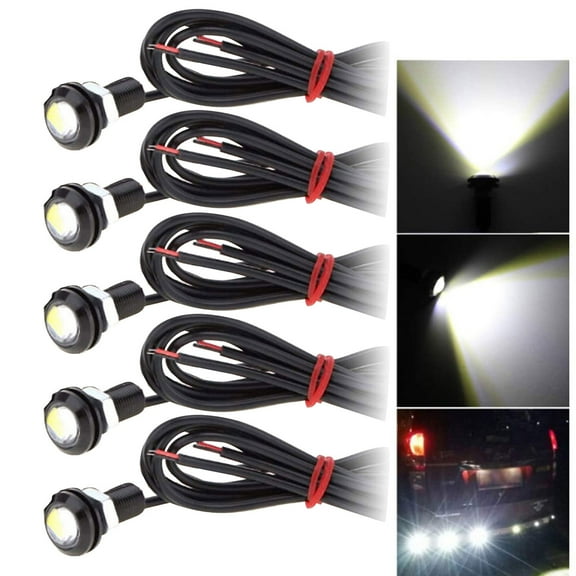 Pompotops Clearance Sales 5x White DC12V 9W Eye LED Daytime Running DRL Backup Light Car Auto Lamp