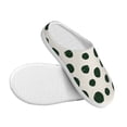 thumbnail image 3 of Wukai Abstract Green Polka Dot Print Women's Indoor Bedroom Slipper Slip On Shoes, Unisex House Shoes with Anti-Skid Sole for Men, Gift for Women Men-11, 3 of 7