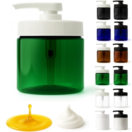 Royal Massage 16oz Massage Oil/Lotion/Cream Pump Jar with Locking Twist Top (Green/White 1)