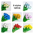 thumbnail image 2 of Moyic 10X Artificial PU Simulación Flores falsas Ramo Flores Boda Realista para Garden Party Accesorios de oficina Flores artificiales Naranja, 2 of 6