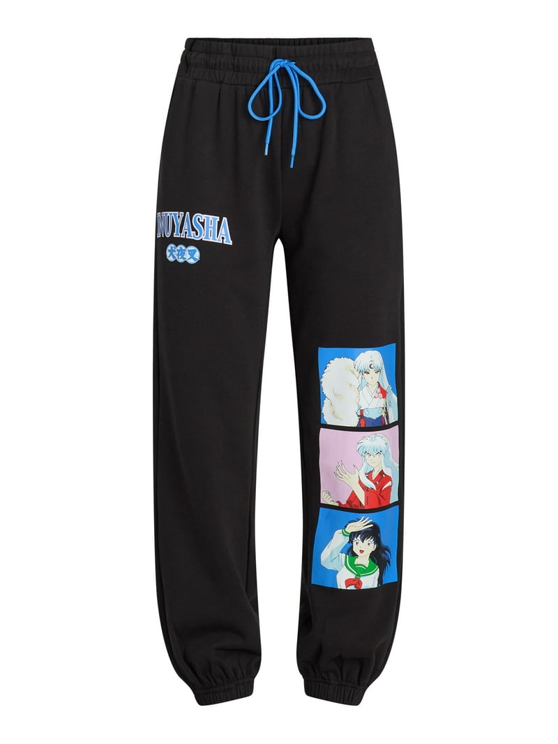 LICENSE Inuyasha Women's Graphic Joggers Cotton Blend, Relaxed
