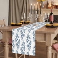 thumbnail image 3 of Blue Botanical Cotton Linen Table Runner for Dining Kitchen, Pastoral Elegant Spring Floral Wedding Outdoor Party Tablerunners Decoration, Dresser Scarf Coffee Tablecloth Runners 13x90 Inches, 3 of 9