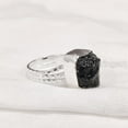 thumbnail image 2 of Natural Black Tourmaline Ring, Rough Tourmaline Ring, October Birthstone, Three Doted Band, 925 Sterling Silver, Womens Ring, Christmas, Thanksgiving, Handmade, Statement Jewelry, Raw Gemstone Jewelry, 2 of 6