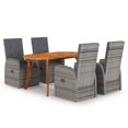 thumbnail image 1 of vidaXL 5 Piece Garden Dining Set Grey, 1 of 5