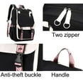 thumbnail image 4 of Mochila JiaYou Teenage Girls Middle School 21L, color blanco y negro, 4 of 8