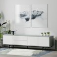 thumbnail image 2 of Atlas 78" x 20" Modern TV Stand Cabinet - Grey Frame, White Door/Drawers, Black Base, 2 of 8