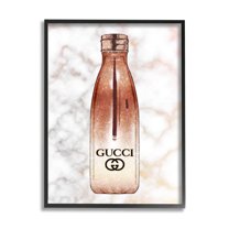 Stupell Industries Designer Brand Chic Sports Fashion Bottle Marble Black Framed, 16 x 20, Design by Ziwei Li