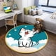 thumbnail image 1 of Alfombras azules de dibujos animados para dormitorio, Alfombra de estilo bonito para habitación de niños, suave, antideslizante, para gatear, alfombra redonda para habitación de bebé Fivean unisex, 1 of 2
