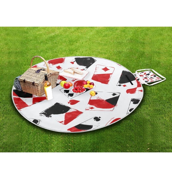 Picnic Blankets Teencool Beach Blanket Creatively Cards Of Chance Pattern Outdoor Blanket for Travel