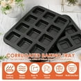 thumbnail image 3 of FNNMNNR 2Pcs Carbon Steel Square Muffin Baking Pan Non Stick 12 Cavity Cupcake Pan Easy To Clean Multipurpose Muffin Tin Tray With Rippled Edge for Oven Baking, 3 of 10