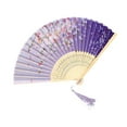 thumbnail image 2 of Vintage Handheld Folding Fan – Portable Silk Wedding Accessory for Summer, Cosplay & Cultural Events | Compact Travel Fan with Tassel Decor, 2 of 6