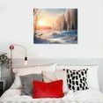 thumbnail image 3 of JRXY Winter Tree Canvas Wall Art Snow Covered Winter Forest Sunrise Sunset Modern Landscape Mountain Nature Wilderness Photography Print on Canvas for Kitchen and Living Room 20x16 Inch 20x16in, 3 of 3
