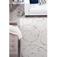 thumbnail image 3 of Transitional Area Rug Shag Thick (7'10'' Square) Scroll Cream, Beige Indoor Square Easy to Clean, 3 of 9