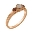 thumbnail image 1 of LBG British Made 18k Rose Gold Natural Opal & Garnet Womens Anniversary Ring - 33 size options - Size 7.75, 1 of 7