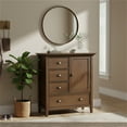 thumbnail image 2 of Simpli Home Redmond 39 inch Wide Solid Wood Transitional Medium Storage Cabinet in Rustic Natural Aged Brown, 2 of 6