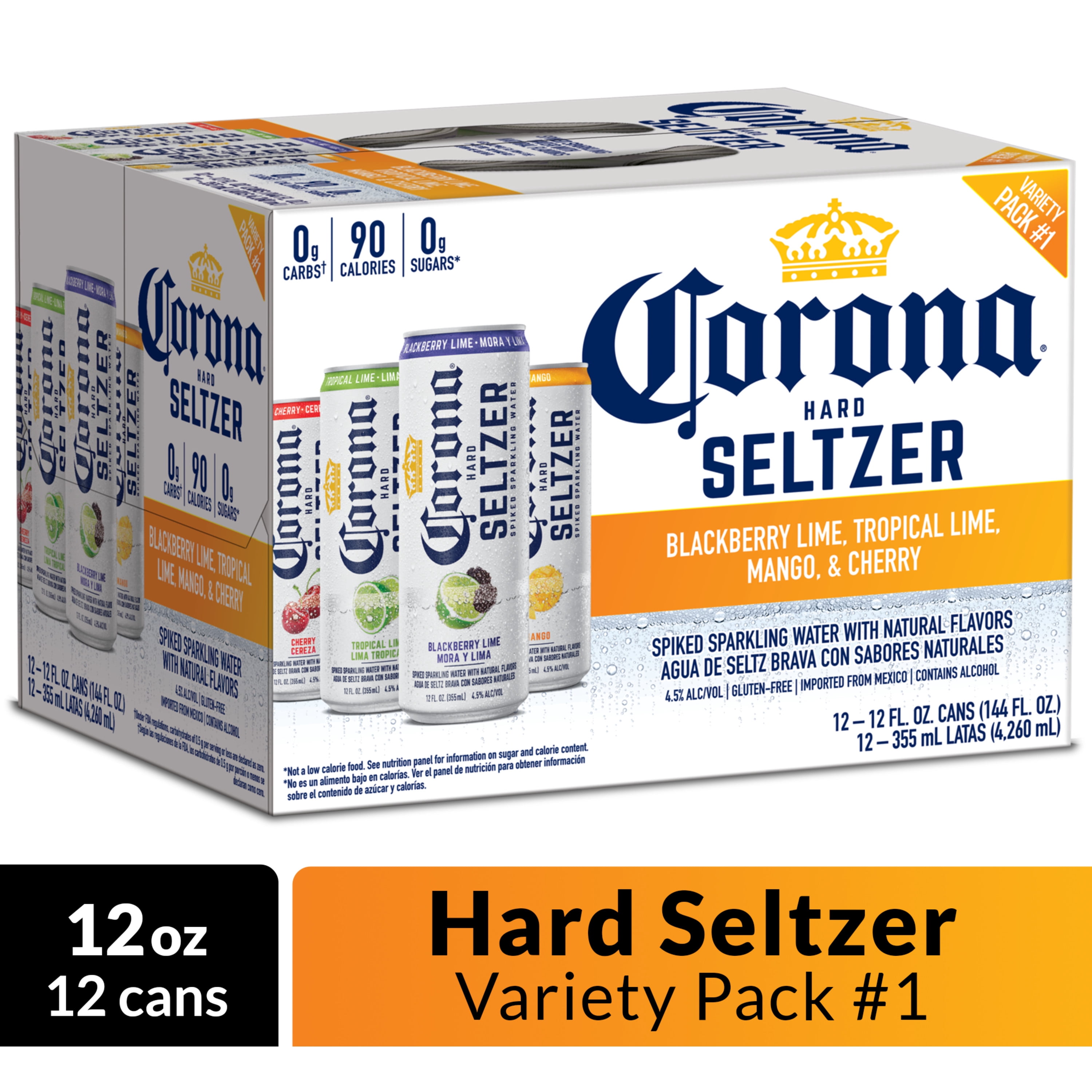 Corona Hard Seltzer Gluten Free Variety Pack 12 Pk 12 Fl Oz Cans 4 5 