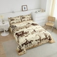 thumbnail image 4 of Erosebridal Cowgirl Cowboy Bedding Sets Queen with Comforter, Vintage Western Comforter Sets Queen Size, Rustic Horse Down Comforter, Ultra Soft Bedroom Decorative, 3pcs, 4 of 8