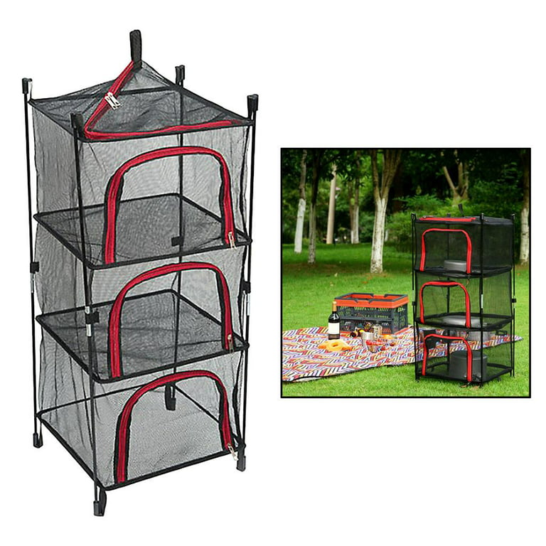 Folding Camping Drying Mesh Rack Portable Dry Netting Basket for Picnic BBQ  Tableware/Dishes/Food/Vegetables/Fruit/Clothing/Outdoors 