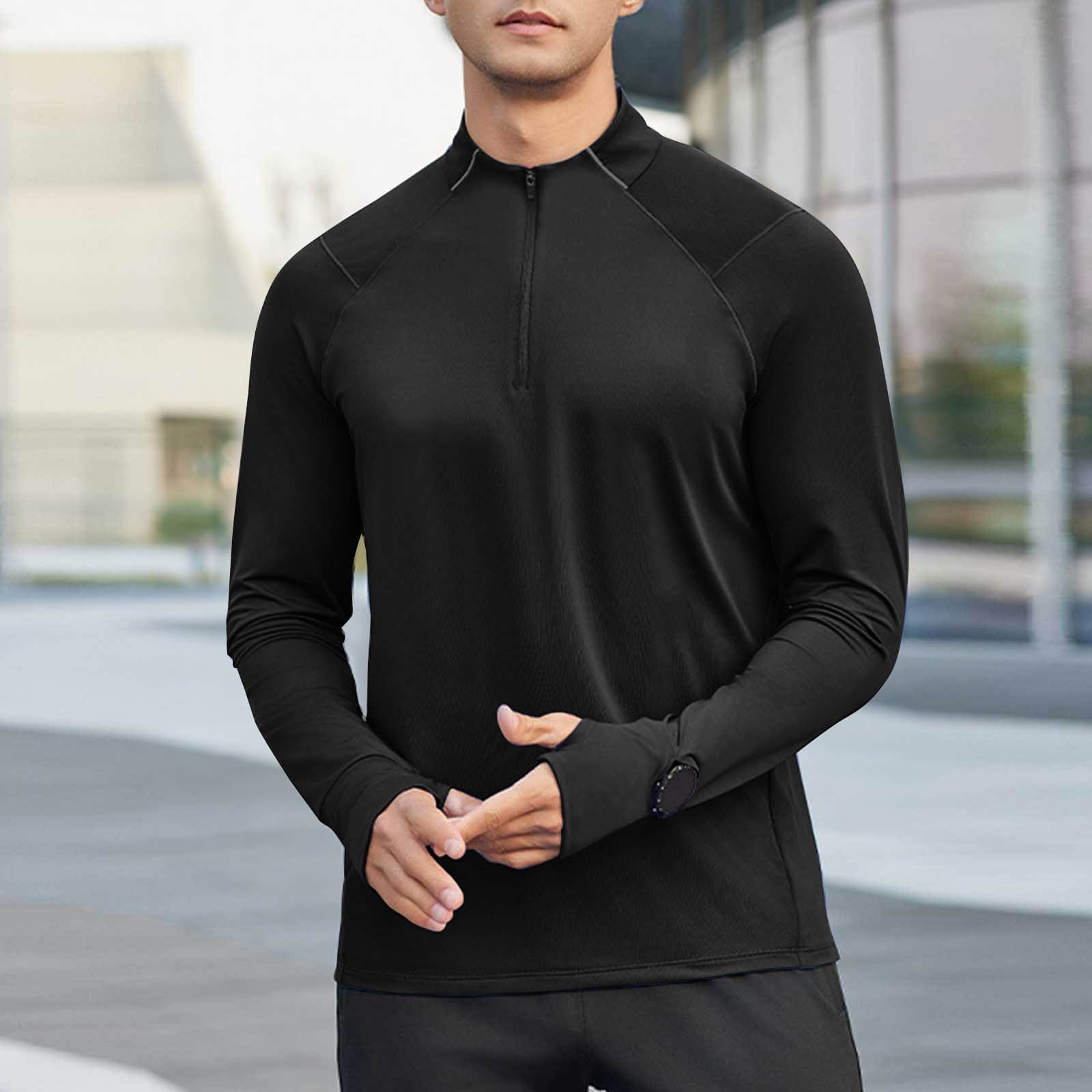 UVEASISHA Athletic Tshirt for Men Long Sleeve Quick Dry Fitness T