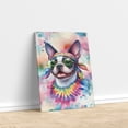 thumbnail image 3 of Hippie Boston Terrier Portrait Watercolor Tie-Dye Vintage Styles Vertical Matte Canvas Poster Gentleman Dog Lover Gifts Wall Art Home Decor - 00014, 3 of 5
