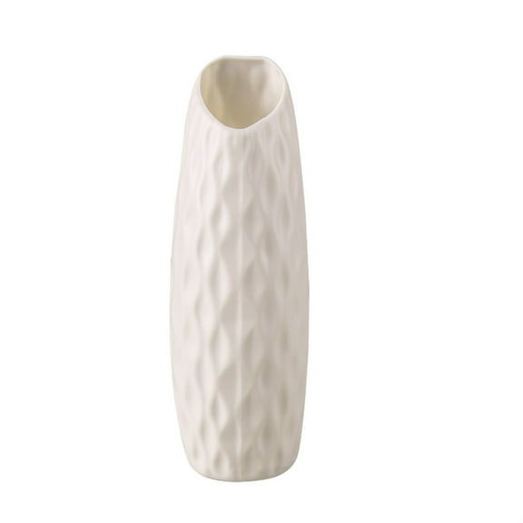 PRINxy Modern Art Vase for Centerpieces Decor,Geometric Vase Flower Arrangement Container Home Office Decor White
