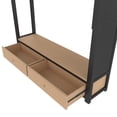 thumbnail image 5 of Queen size Loft Bed Frame with Wardrobe,Metal Loft Bed with Storage Shelves and Pegboard,Black, 5 of 18
