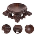 thumbnail image 3 of 2Pcs Retro Wooden Base Home Simple Gourd Holder Crystal Balls Displaying Stand, 3 of 7