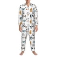 thumbnail image 3 of Balery Puppy Pijama para Hombre de Dos Piezas con Manga Larga, Conjunto de Dormir y Descanso Suave con Bolsillos-Large, 3 of 7