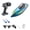 Transparent Blue - 2 Battery, variant on HJ819 Remote Control Racing Boat with LED Light, 2.4GHz 15km/h High Speed Waterproof RC Speedboat with One-Key Self-Righting, Dual Motors & Low Voltage Alarm for Pools & Lakes