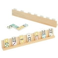 4 Pack Wooden Domino Racks Trays, Dominoes Stand Holders for Mexican