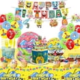 thumbnail image 2 of SpongeBob Birthday Party Supply Disposable Banner Cake Topper Hanging Flag SpongeBob SquarePants Balloon Set Birthday Decoration, 2 of 5