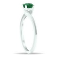 thumbnail image 2 of SZUL Women's Solitaire Emerald Wave Ring in 10K White Gold, 2 of 5