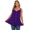 thumbnail image 4 of LARACE Plus Size Tank Tops for Women Casual Blouse Workout Tank Tops Sleeveless Loose Summer DarkPurple_2X, 4 of 7