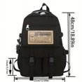 thumbnail image 2 of Casual Large Capacity Letter Patch Backpack, Fashion Student Backpack, 2 of 5