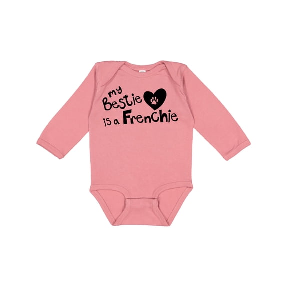 Inktastic Bestie Frenchie Boys or Girls Long Sleeve Baby Bodysuit