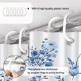 thumbnail image 6 of Small Half Size Stall Shower Curtain with 6 Hooks Shower Stall Curtain 36 x 72 Light Blue Floral 36 inch Shower Curtain for Bathroom/RV and Camper (Light Blue), 6 of 6