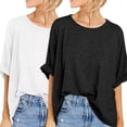 thumbnail image 6 of Zeonetak Women Oversized T-Shirt Summer Casual Short Sleeve Crewneck Loose Basic Tee Tops Clothes, 6 of 6