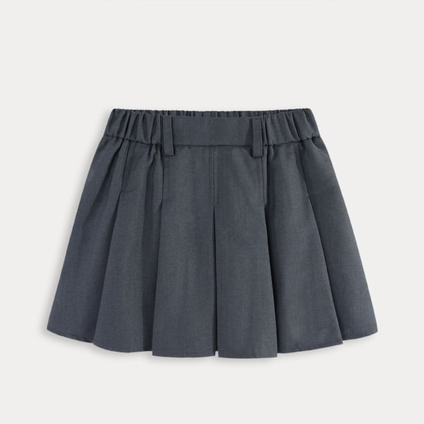 Falda para niña, color liso, leggings, falda corta, falda plisada para las cuatro estaciones, falda de rendimiento, vestido de algodón para niña