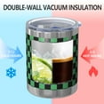 thumbnail image 2 of 12oz Tumblers Green and Black Checkerboard Pattern Vacuum Insulated Stainless Steel Travel Tumbler Cups Mug with Lid and Straw for Beer,Coffee,Beverages with Cleaning Brush for Cold & Hot Drinks, 2 of 5