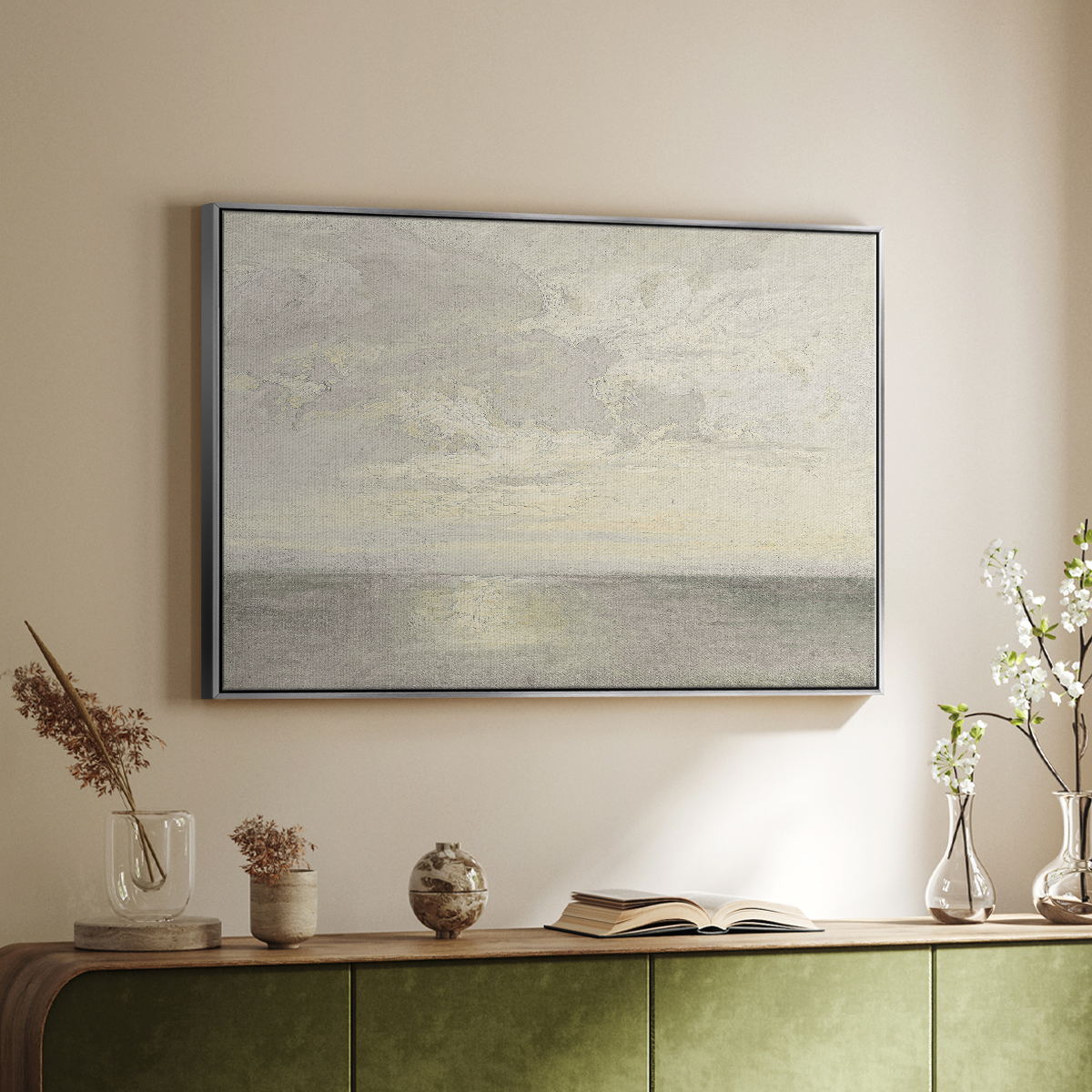 Vintage Nautical Print-CLXXVI By Wexford Home Framed in Silver Wood Gallery Wrapped Canvas 27 in. x 41 in.