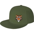 thumbnail image 1 of Tiger Face Flat Bill Hats Teens Cool Snapback Baseball Cap Unisex, 1 of 9