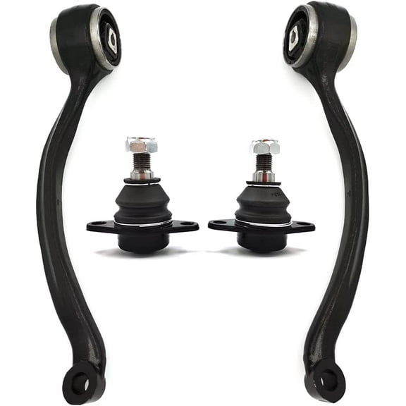 4pc Kit: Front Lower Rearward Control Arms   Ball Joints Compatible With BMW E90 AWD