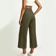 thumbnail image 4 of cocolona Womens High Waist Casual Golf Pants Elastic Waist Straight Wide Leg Travel Work Pants with Pockets, 4 of 5