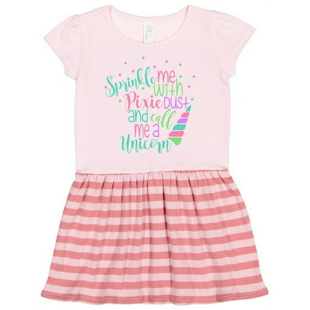 

Inktastic Sprinkle Me with Pixie Dust and Call me a Unicorn Funny Gift Toddler Girl Dress