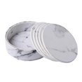 thumbnail image 2 of Posavasos para bebidas, posavasos absorbentes estilo mármol blanco, 4,2 pulgadas, juego de 6, 2 of 4