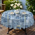 thumbnail image 4 of Pioneer Flower Floral Print Pattern Round Tablecloth 60 X 60 Inch, Wrinkle Resistant Wipeable Table Cloth for Kitchen Dining Picnic Patio Party, 4 of 6